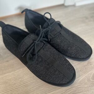 J Crew Wool Chore Slippers Mens Black Gray Slip On Size 11 Comfy‎ Indoor Outdoor